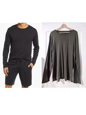 NEW Nordstrom | Long Sleeve Pima Cotton Lounge T-Shirt in Green